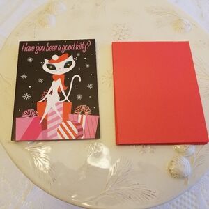 Set of 6 French Kitty Mighty Fine  Christmas  Holiday Cards 2004